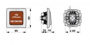 Flush hand-switch for hold-open system - dimensions