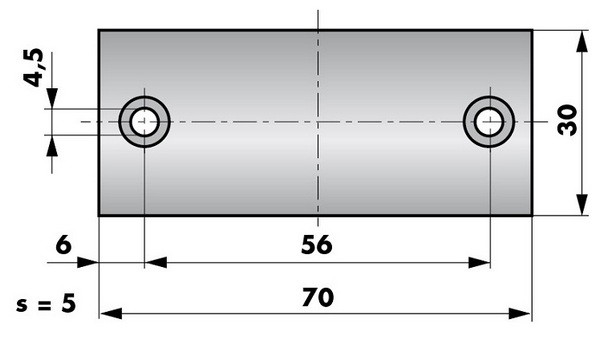 Dimensions de la contre-plaque AP FH 70x30x5A