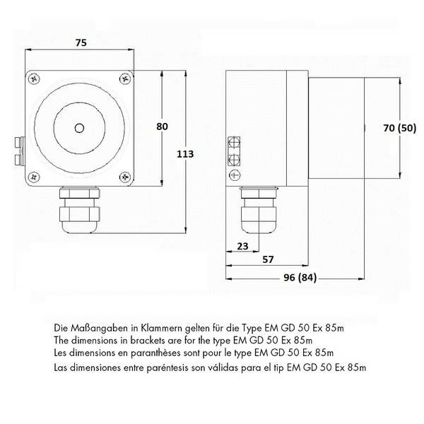 Ex-Proof Electromagnets - Dimensions