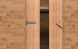 Concealed jamb closer Adjunkt E16 on sauna door