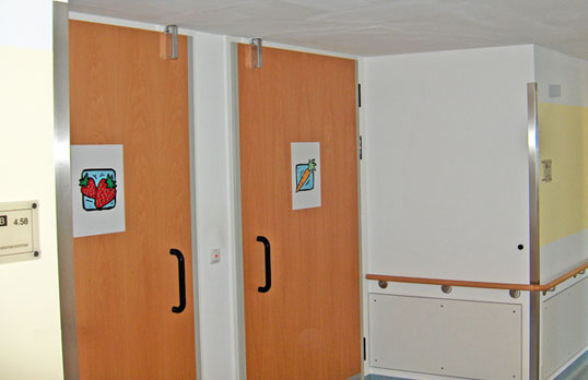 Door dampers on hospital doors